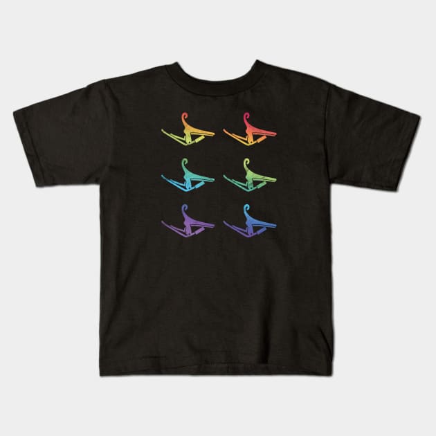 Guitar Capo Colorful Theme Kids T-Shirt by nightsworthy